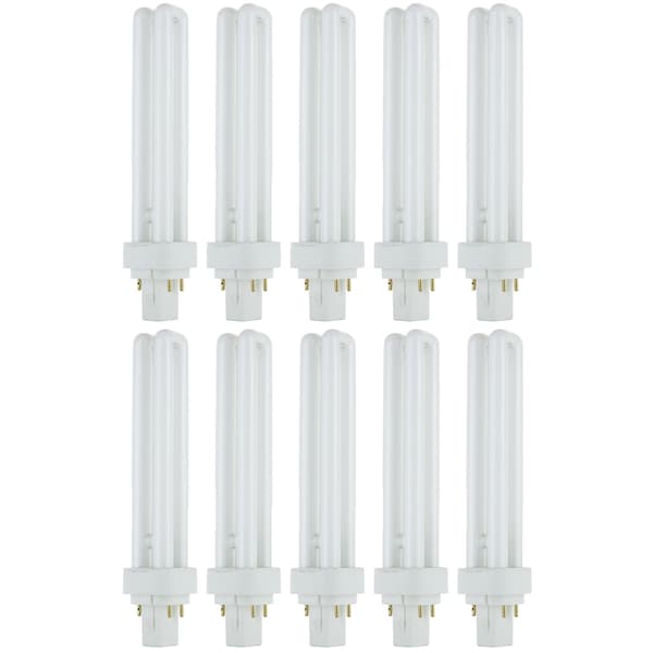 Sunlite PLD26/E/SP41K 4100K Fluorescent 26W PLD Double U-Shaped Twin Tube CFL Bulbs w/4-Pin G24Q-3, 10PK 40559-SU - main